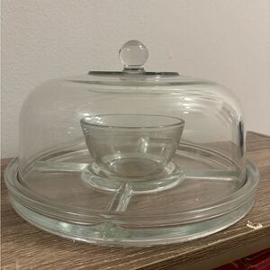 Elegant Glass Serving Dome with Bowl